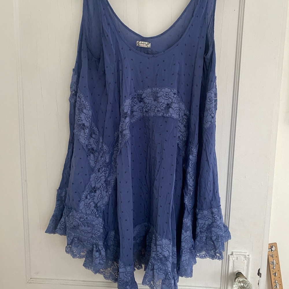 Free People Blue Lace Slip